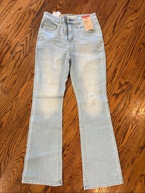 Levi's 725 HIGH RISE BOOTCUT Women's Jeans light blue, subtle Distress 28x30 nwt